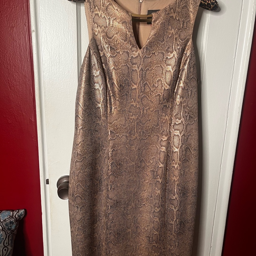 Elegant Snake Print Sleeveless Dress